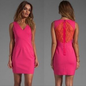 Black Halo Pink and Lace Mini Dress